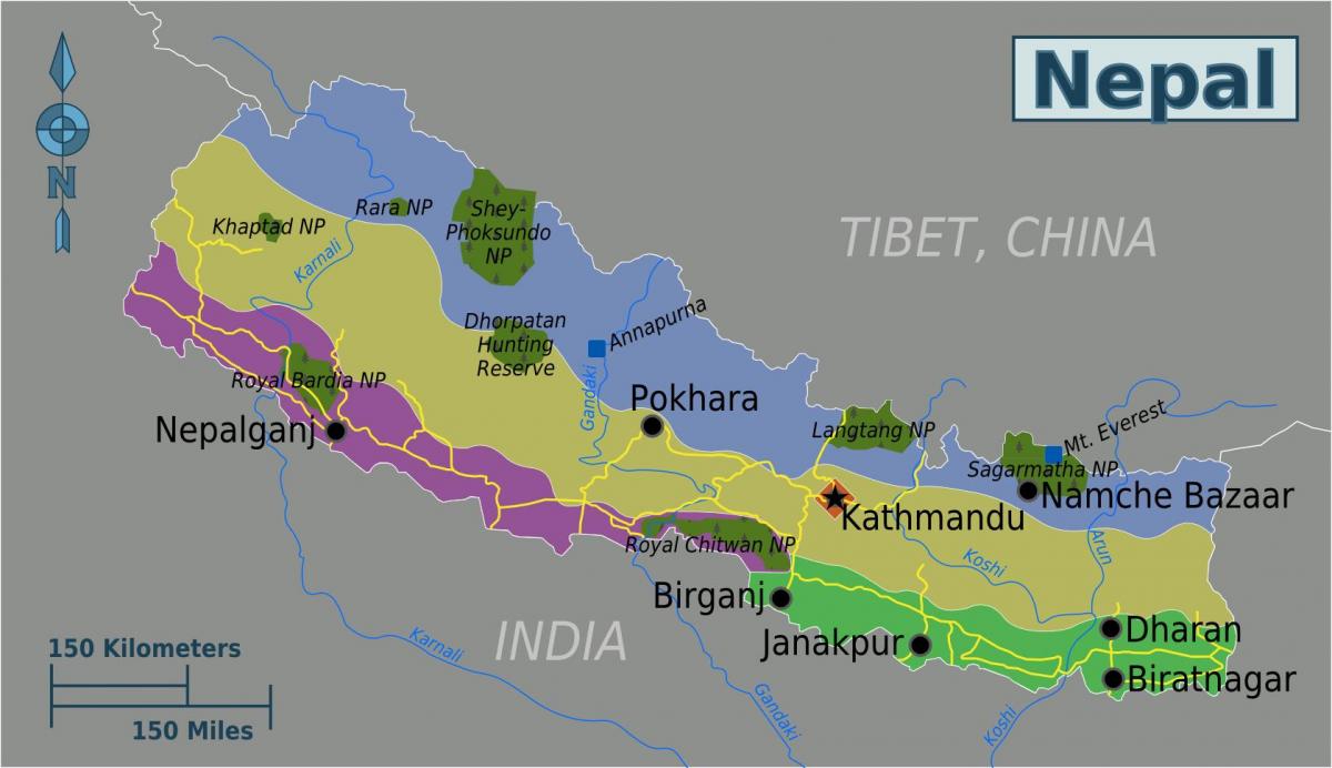 le mont everest au népal carte