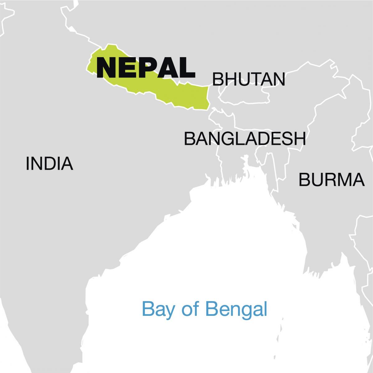 carte du monde montrant népal
