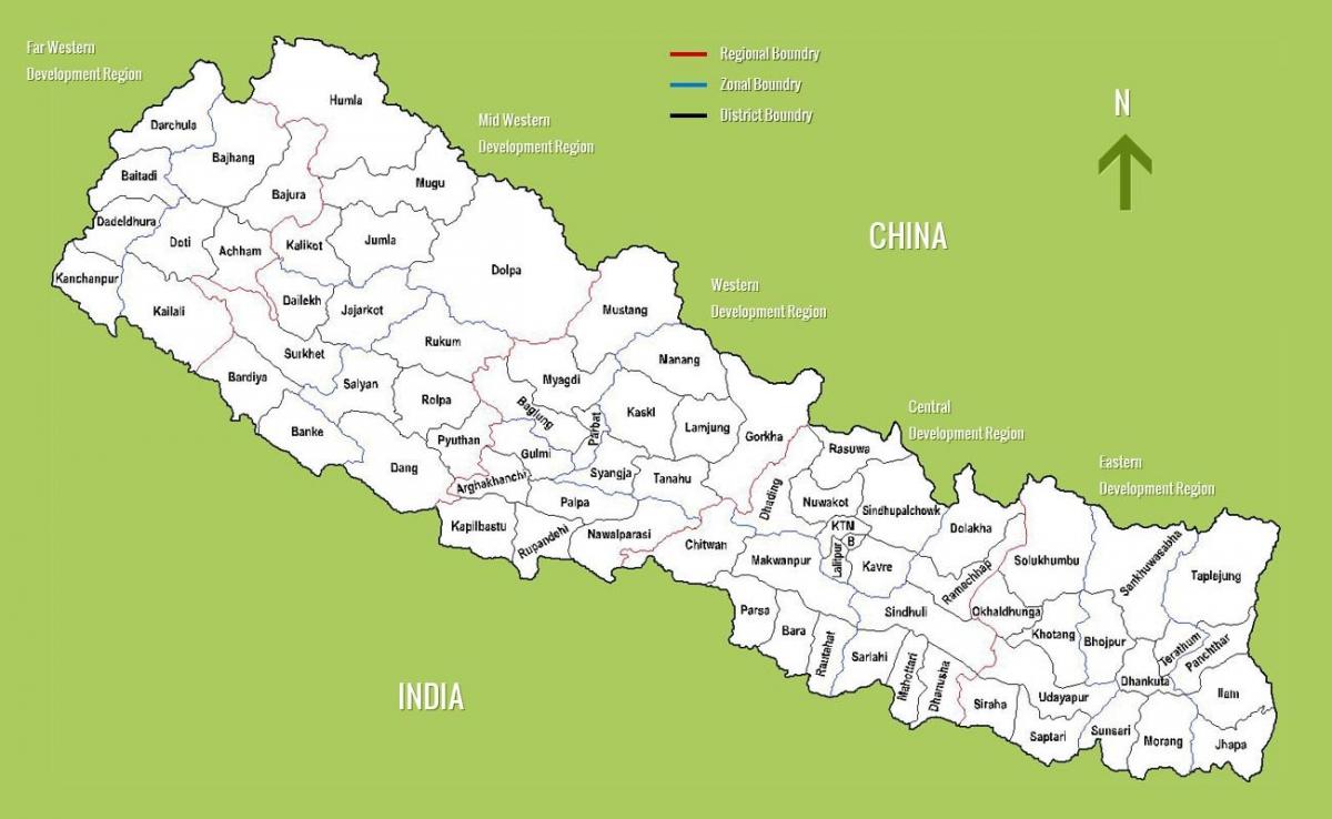 une carte du népal