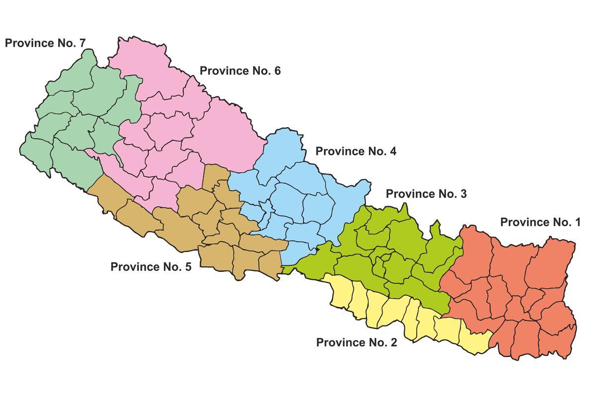 Carte du népal provinces 