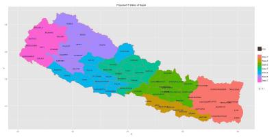 La nouvelle carte du népal avec 7 état