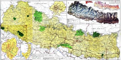 Feuille de route du népal avec la distance