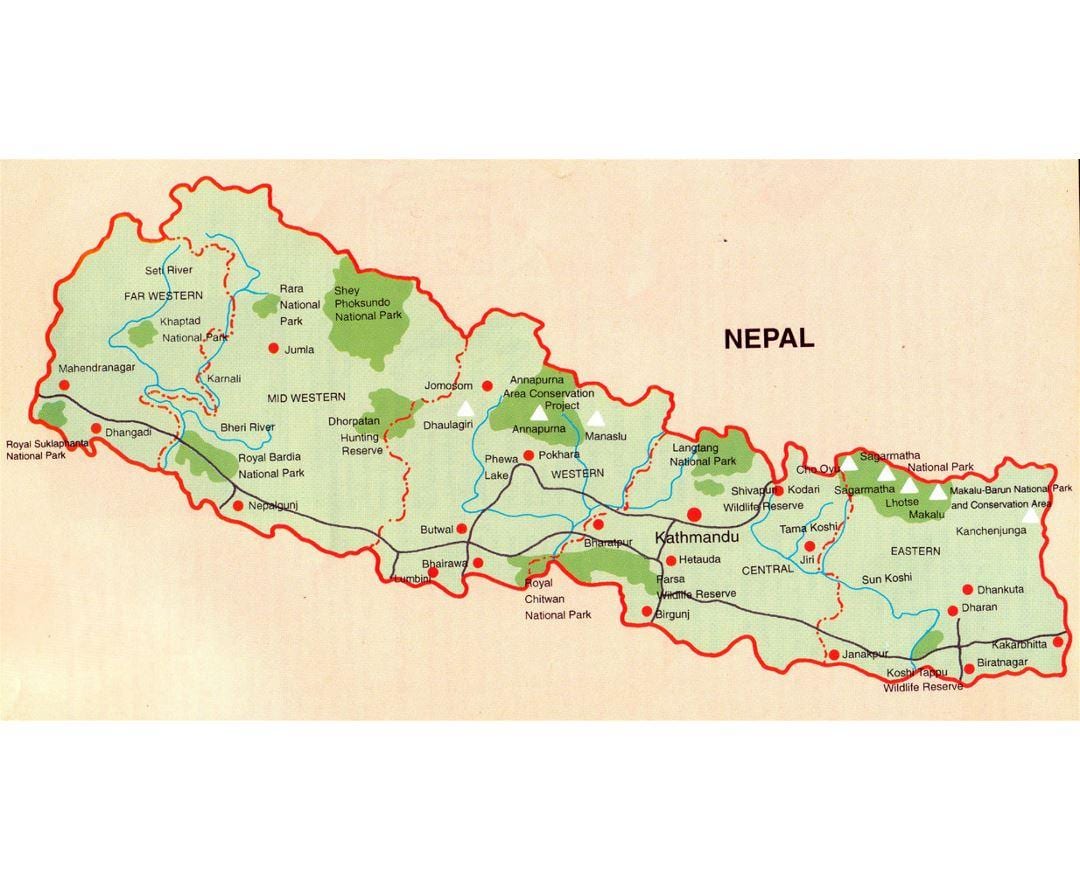 Carte du népal chemin de fer de butwal