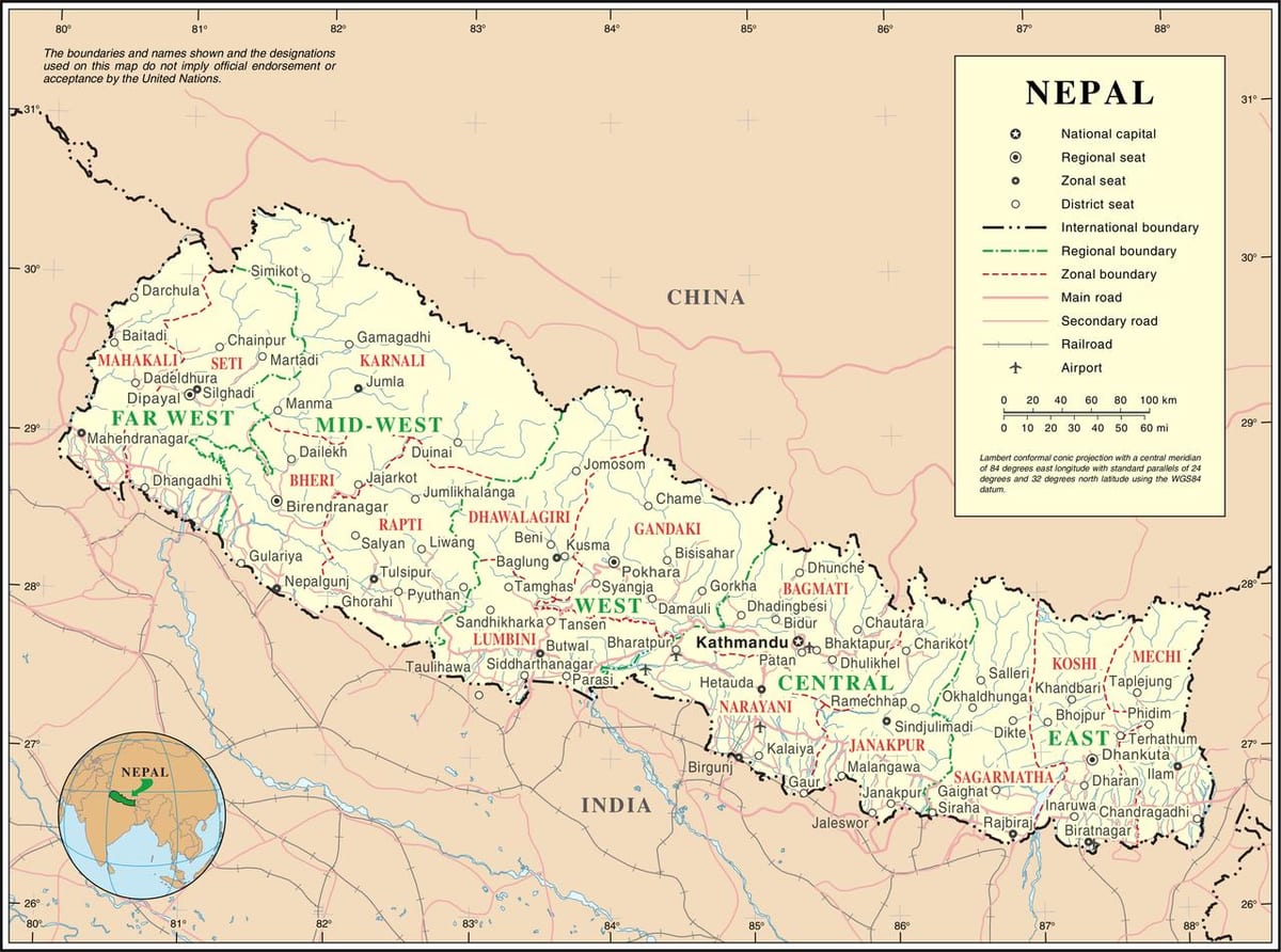 carte ferroviaire du népal