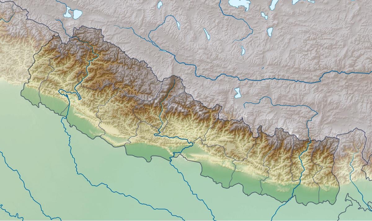 népal carte en 3d