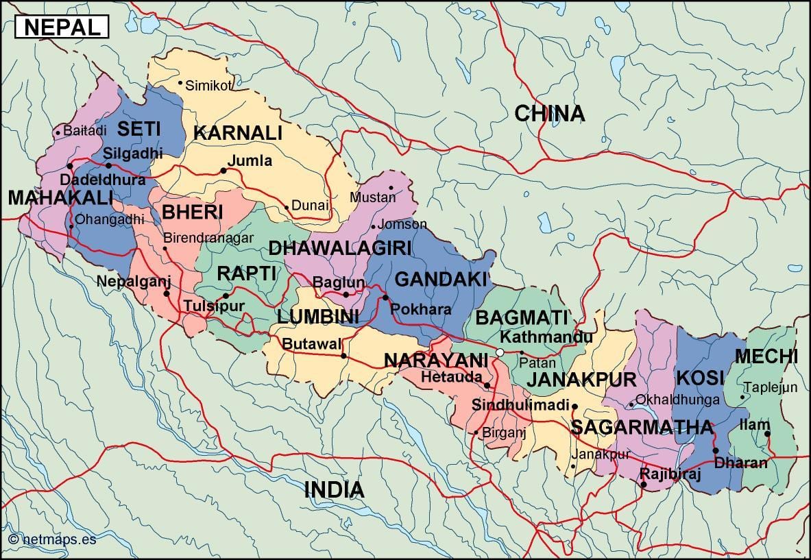 Carte numérique du népal