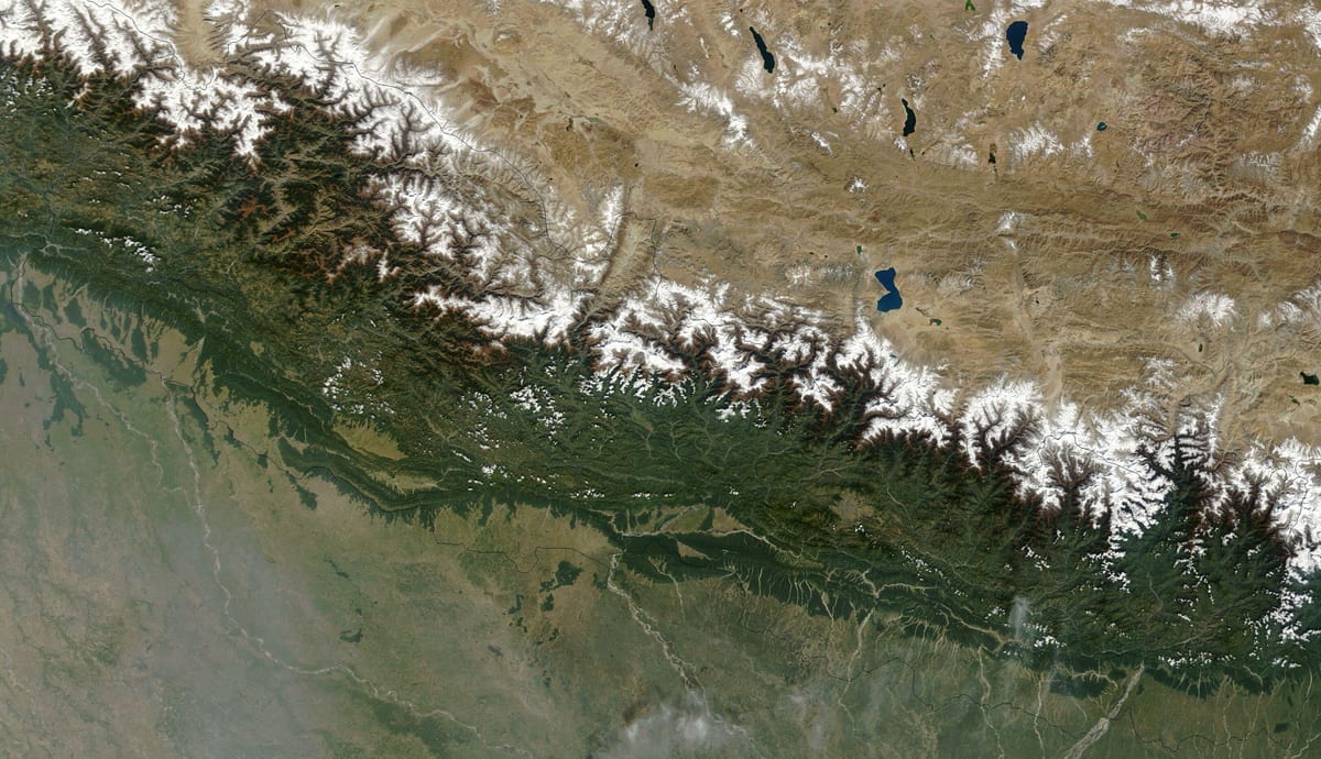 Carte satellite de le népal en direct