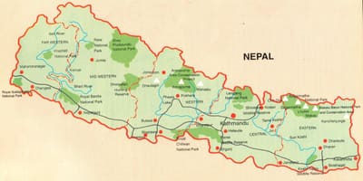 Carte touristique de pokhara, népal