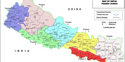 7 pradesh népal carte