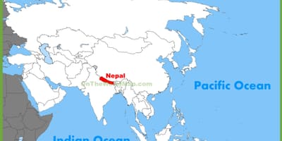 Au népal, en asie carte