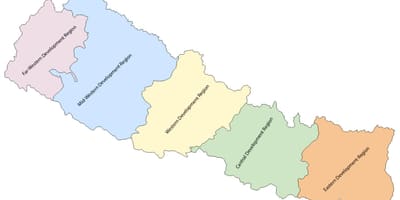 Carte du népal avec le développement de la région